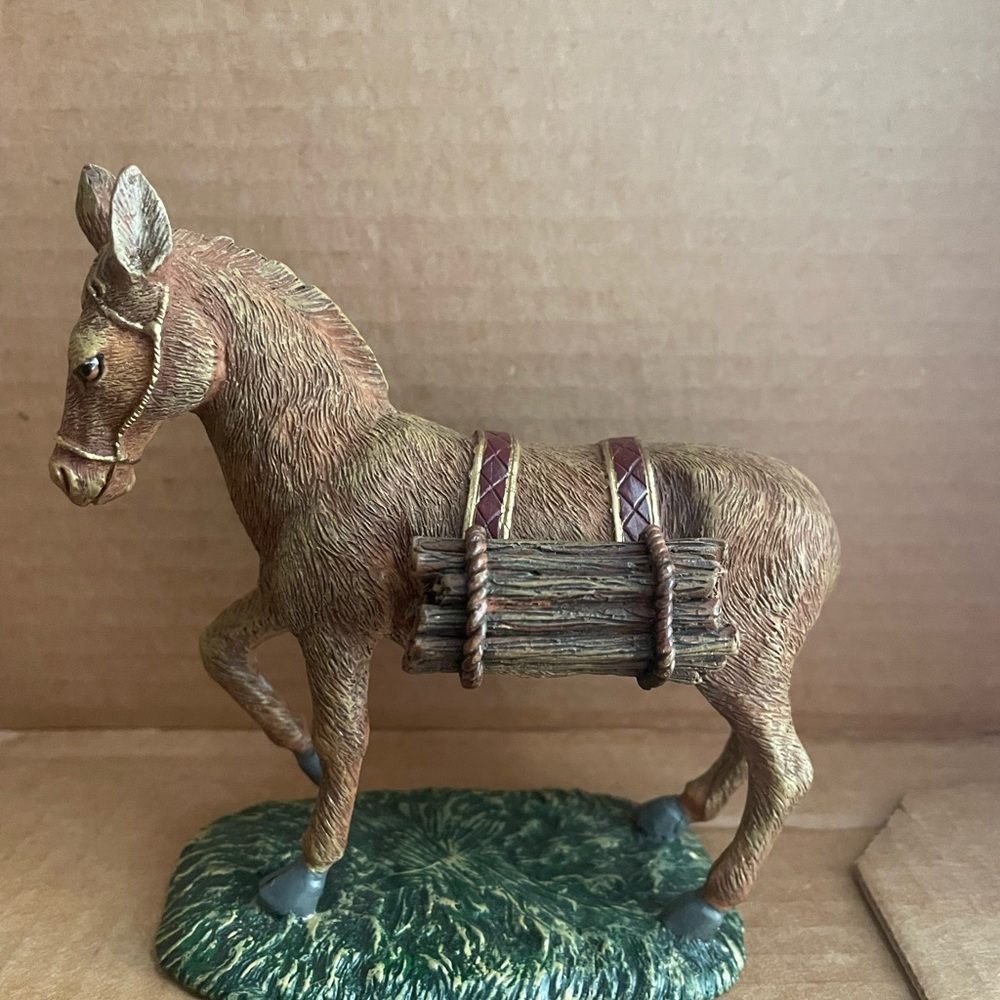Thomas Kinkade Rustic Brown Donkey Figurine